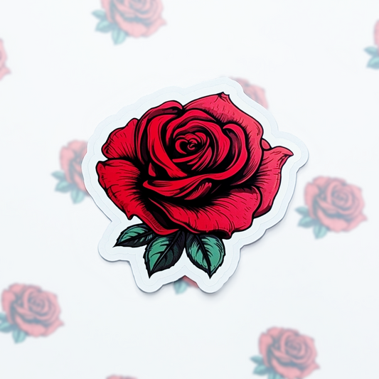 Red Rose Vinyl Sticker