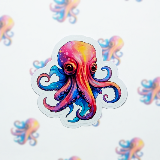 Colorful Octopus Vinyl Sticker