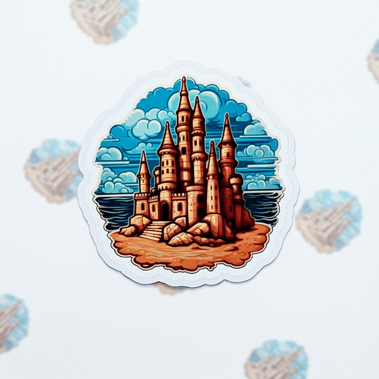 Coastal Dream Sandcastle Vinyl Sticker