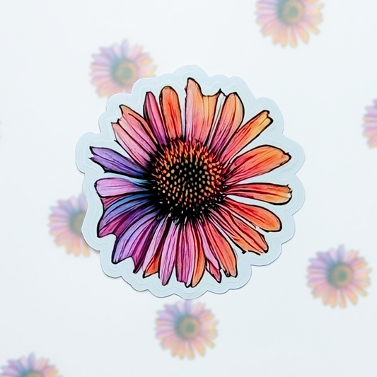 Sunset Daisy Vinyl Sticker