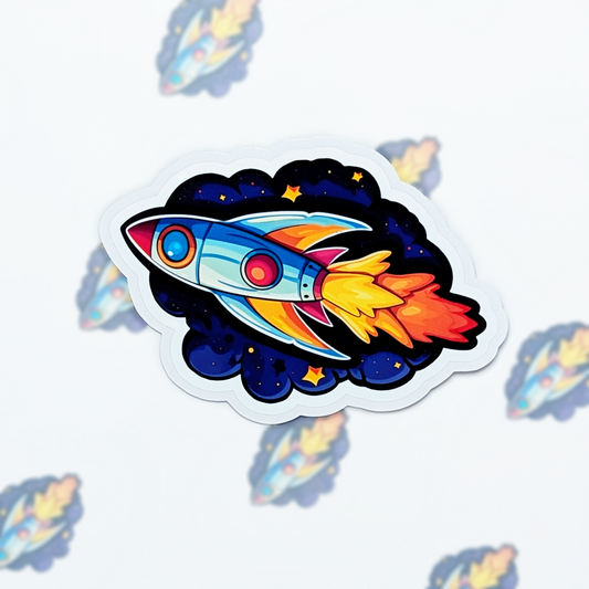 Rocket Ship Vinyl Sticker